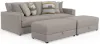 Jackson Furniture Industries 2405/36/37/77-18 Jackson Furniture Industries 2405/36/37/77-18 Trevor - 2 Piece Extra Deep Oversized Sofa With 2 Included Storage Cocktail Ottoman - Nickel