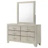 Coaster Fine Furniture 225063M Trenton - 6-Drawer Bedroom Dresser With Mirror - Rustic Cream