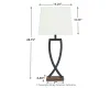 Ashley Furniture L204174 Makara - Metal Table Lamp (Set of 2) - Black / Brown