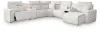 Ashley Furniture 65907S45 Ashley Furniture 65907S45 Modmax II - 7-Piece Power Reclining Sectional With RAF Press Back Power Chaise, Console And Audio Console - Stone