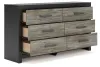 Ashley Furniture PCB1118-31 Ashley Furniture PCB1118-31 Broachmyn - Six Drawer Dresser - Black / Gray