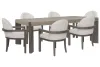 Pulaski Furniture P402240-KIT29 Pulaski Furniture P402240-KIT29 Anderson Park - Leg Dining Table With 6 Upholstered Host Chairs - Moose Trail / Frontier Brown