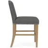 Riverside Furniture 92617 Riverside Furniture 92617 Mix-N-Match Chairs - Clipped Top Upholstered Stool (Set of 2) - Dark Gray