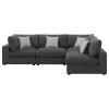 CoasterEssence 551324-SETA Serene - Upholstered 4 Piece Modular Sectional Sofa - Charcoal