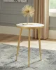 CoasterEveryday 930060 Acheson - Round Marble Top Side Table - White And Gold