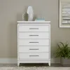 Liberty Furniture 781-BR41 Reflections - 5 Drawer Chest With Lights - Pearl White & Rhinestone