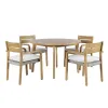 New Classic 60-G6235-D4C Arden - Round Patio Dining Table With 4 Patio Chairs - Natural