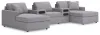 Ashley Furniture 92104S47 Ashley Furniture 92104S47 Modmax - 5-Piece Sectional With Chaise And Audio System Console - Granite