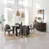 ACME DN06880 Estella - Round Dining Table With Natural Marble Top - Black Top & Walnut
