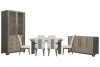 Pulaski Furniture P402230-KIT64 Pulaski Furniture P402230-KIT64 Anderson Park - Round Dining Table With 4 Klismos Dining Chairs, 2 Upholstered Side Chairs, Sideboard And China Cabinet - Moose Trail / Frontier Brown