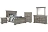 Pulaski Furniture P091-BR-K1-KIT5 Pulaski Furniture P091-BR-K1-KIT5 Madison Ridge - Queen Panel Bed, 2 Nightstands, Drawer Dresser With Framed Mirror And Drawer Chest - Heritage Taupe
