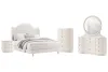 Pulaski Furniture BP448-170QN-KIT7 Pulaski Furniture BP448-170QN-KIT7 Vivienne - Queen Upholstered Panel Bed, 2 Nightstands, Drawer Dresser With Mirror And Drawer Chest - Whisper White