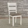 Liberty Furniture 182-C1501S Brook Bay - Slat Back Upholstered Side Chair - Textured White / Carbon Gray