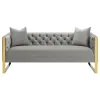 CoasterElevations 509111-S2 Eastbrook - 2 Piece Velvet Upholstered Tufted Sofa Set - Gray