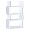 CoasterEveryday 800300 Emelle - 4-Shelf Glass Panel Bookshelf - White