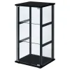 CoasterEveryday 950179 Cyclamen - 3-Shelf Clear Glass Curio Display Cabinet - Black