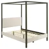 Coaster Fine Furniture 300834Q Monroe - Upholstered Queen Canopy Bed - Vanilla