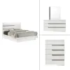 New Classic 00-B69-24C New Classic 00-B69-24C Paradox - 6/0 Western King 4 Piece Bedroom Set (Bed & Dresser & Mirror & Chest) - White