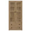 Coaster Fine Furniture 953479 Hawthorne - 4-Shelf Glass Door Tall Cabinet With Drawers - Mango