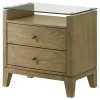 Coaster Fine Furniture 224922 Granada - 2-Drawer Glass Top Nightstand - Natural Pine