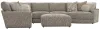 Jackson Furniture Industries 3145/63/59/31/96/28-28 Jackson Furniture Industries 3145/63/59/31/96/28-28 Turner - 5 Piece Sectional With RSF Cuddler With Cocktail Ottoman - Mushroom