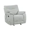 New Classic U2542-13-MST Chablis - Glider Recliner With Heat And Massage - Mist Gray