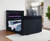 Coaster Fine Furniture 315868BLKKE Tisdall - Eastern King Flame Visualizer Wingback TV Bed - Black