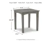 Ashley Furniture P802-702 Visola - Square End Table - Gray