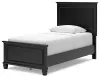 Ashley Furniture B687/31/36/52/53/86/92(2) Ashley Furniture B687/31/36/52/53/86/92(2) Lanolee - 7 Pc. - Dresser, Mirror, Twin Panel Bed, 2 Nightstands - Black