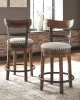 Ashley Furniture D546/13/424(4) Valebeck - 5 Pc. - Counter Table, 4 Upholstered Barstools - White