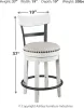 Ashley Furniture D546/13/524(4)/60 Ashley Furniture D546/13/524(4)/60 Valebeck - 6 Pc. - Counter Table, 4 Swivel Barstools, Server - White