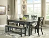 Ashley Furniture D736/25/01(2)/02(2)/00 Ashley Furniture D736/25/01(2)/02(2)/00 Tyler Creek - 6 Pc. - Dining Room Table, 2 Side Chairs, 2 Upholstered Side Chairs, Bench - Dark Gray