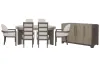 Pulaski Furniture P402230-KIT54 Pulaski Furniture P402230-KIT54 Anderson Park - Round Dining Table With 4 Upholstered Side Chairs, 2 Host Chairs And Sideboard - Moose Trail / Frontier Brown