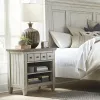 Liberty Furniture 824-BR61 Heartland - 1 Drawer Nightstand With Charging Station - Antique White / Tobacco Tops