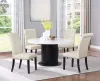 CoasterEssence 115490 Sherry - Round Marble Top Dining Table - Rustic Espresso