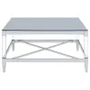 Coaster Fine Furniture 709728 Lindley - Square Tempered Mirror Acrylic Coffee Table - Chrome