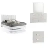 New Classic 00-1840-24N New Classic 00-1840-24N Europa - 6/0 Western King 4 Piece Bedroom Set (Bed, Dresser, Mirror, Nightstand) - White