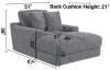 Jackson Furniture Industries 344519-2062/28-2063/28 Jackson Furniture Industries 344519-2062/28-2063/28 Cozy - Chaise With USB - Gunmetal