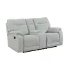 New Classic U2542-25-MST Chablis - Reclining Console Loveseat - Mist Gray