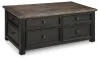 Ashley Furniture T736-20 Tyler Creek - Lift Top Cocktail Table - Grayish Brown / Black