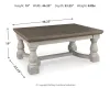 Ashley Furniture T814-1 Havalance - Rectangular Cocktail Table - Gray / White