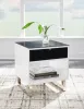 Ashley Furniture T756-3 Gardoni - Rectangular End Table - White / Black