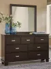 Ashley Furniture B441/31/36/46/82/94/92(2) Ashley Furniture B441/31/36/46/82/94/92(2) Covetown - 7 Pc. - Dresser, Mirror, Chest, California King Panel Bed, 2 Nightstands - Dark Brown