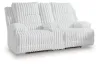 Ashley Furniture PC4280496 Rhines Falls - Double Reclining Power Loveseat With Console - Alloy