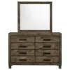 CoasterEveryday 222633M Woodmont - 8-Drawer Dresser With Mirror - Rustic Golden Brown
