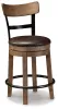 Ashley Furniture D542-124 Pinnadel - UPH Swivel Barstool  - Light Brown