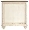 Ashley Furniture T743-7 Realyn - Chair Side End Table - Insert Mirror - White / Brown