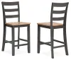 Ashley Furniture D396/13/124(2) Gesthaven - 5 Pc. - Rectangular Dining Room Counter Table, 4  Barstools - Natural / Brown