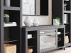 Ashley Furniture W2721W2 Cayberry - 3-Piece Entertainment Center With Electric Fireplace - Black