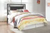 Ashley Furniture B214/87/B100-21 Ashley Furniture B214/87/B100-21 Lodanna - Full Upholstered Panel Headboard with Bolt on Bed Frame - Gray